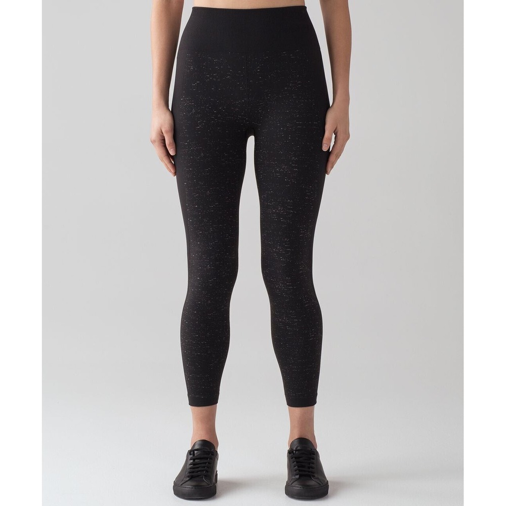 Lululemon Free To Flow 7/8 Tight Black White Speckle Print Size 2 or XS No Size - Picture 3 of 12